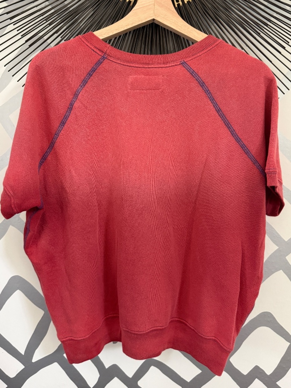 THE GREAT. Bronco Short Sleeve Cotton Graphic Sweatshirt - Picture 3 of 8